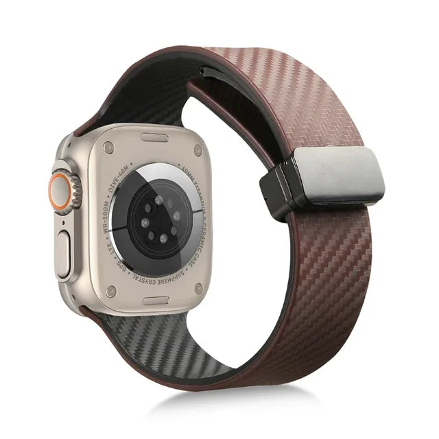 Carbon Fiber Strap for Apple Watch Band 49mm 46 45/41mm 40/44mm Magnetic Silicone Bracelet Iwatch Ultra2 Series 10 9 8 7 6 SE 5