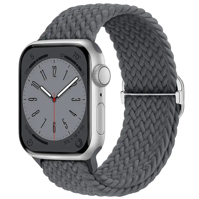 Braided Solo Loop Compatible with Apple Watch Band 38mm 40mm 41mm 42mm 44mm 45mm 49mm for Women Men, Nylon Elastic Straps Wristb