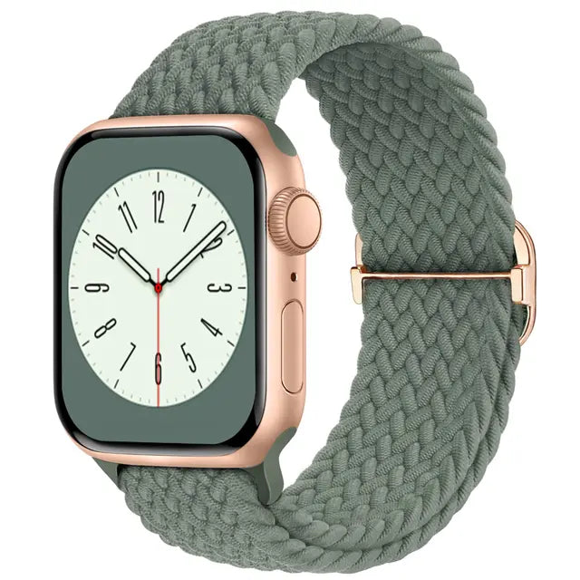 Braided Solo Loop Compatible with Apple Watch Band 38mm 40mm 41mm 42mm 44mm 45mm 49mm for Women Men, Nylon Elastic Straps Wristb