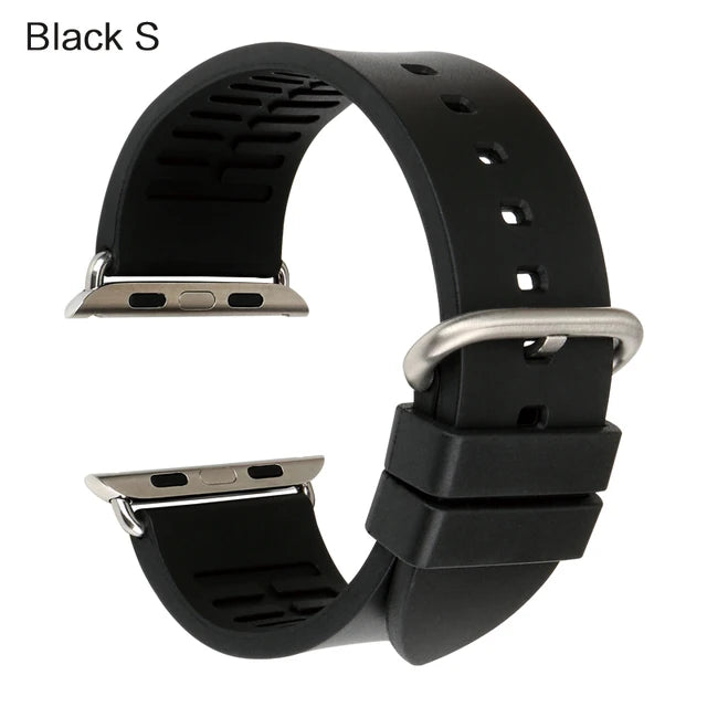 For Apple Watch Band 45mm 41mm 44mm 40mm 42mm 38mm Series 7 6 SE 5 4 3 Watchband Bracelet Sport Rubber iWatch Strap