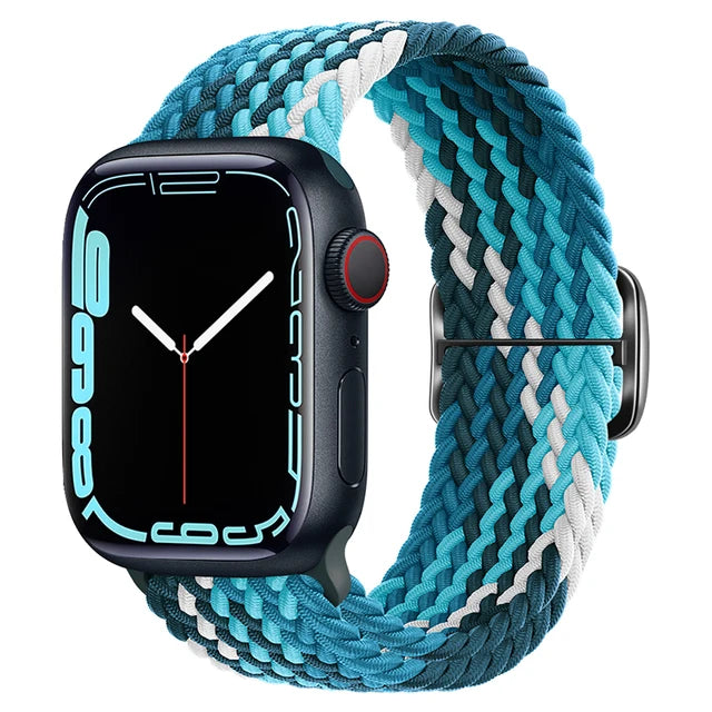 Braided Loop For Apple watch Strap 44mm 40mm 45mm 41mm 42mm 38mm 49mm Elastic Solo bracelet iWatch series 7 se 3 6 Ultra 8 Band