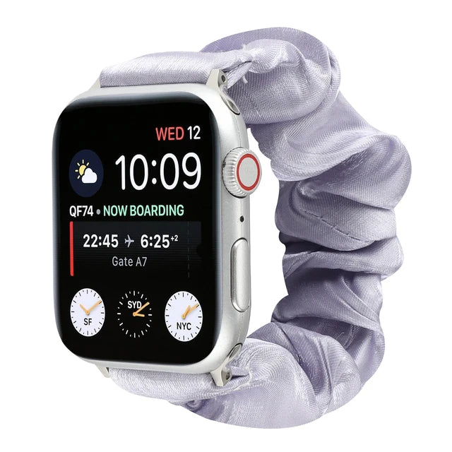 Scrunchie Strap For Apple Watch Band 49mm 45mm 44mm 41mm 40mm 42mm 38mm Elastic Fashion Fabric Loop iwatch Serie 8 7 6 5 4 3 SE