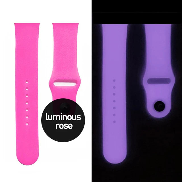 Luminous Silicone Strap For Apple Watch Band Ultra 49mm 8 7 45/41mm Sport Loop Bracelet For Iwatch 6 5 4 Se 44mm 42mm 40mm 38mm