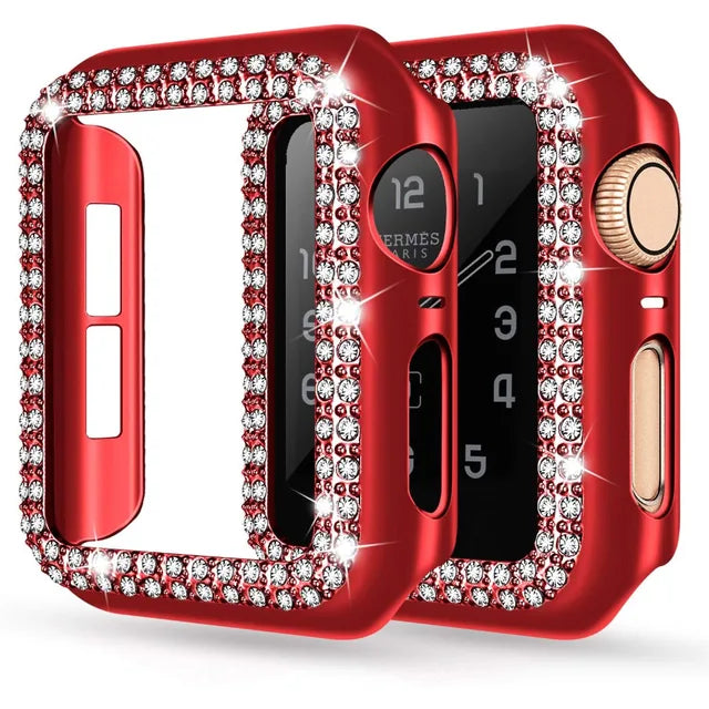 Apple Watch Case 9/8/7 41mm 45mm Bling Rhinestone Women Protective Case Bumper Frame Cover iWatch Series 40mm 44mm 6/5/4 SE