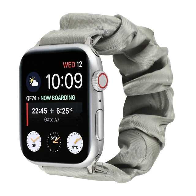 Scrunchie Strap For Apple Watch Band 49mm 45mm 44mm 41mm 40mm 42mm 38mm Elastic Fashion Fabric Loop iwatch Serie 8 7 6 5 4 3 SE