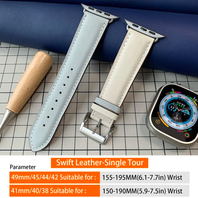 Apple Watch Series 10 Ultra2 9 8 7 6 Se 5 4 3 41MM 45MM 49mm 46mm 42mm Leather Strap Iwatch Band