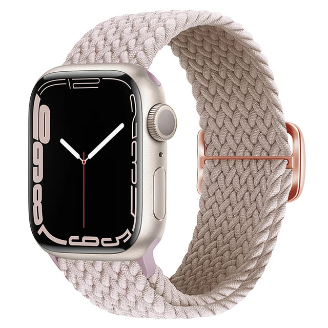 Braided Loop For Apple watch Strap 44mm 40mm 45mm 41mm 42mm 38mm 49mm Elastic Solo bracelet iWatch series 7 se 3 6 Ultra 8 Band