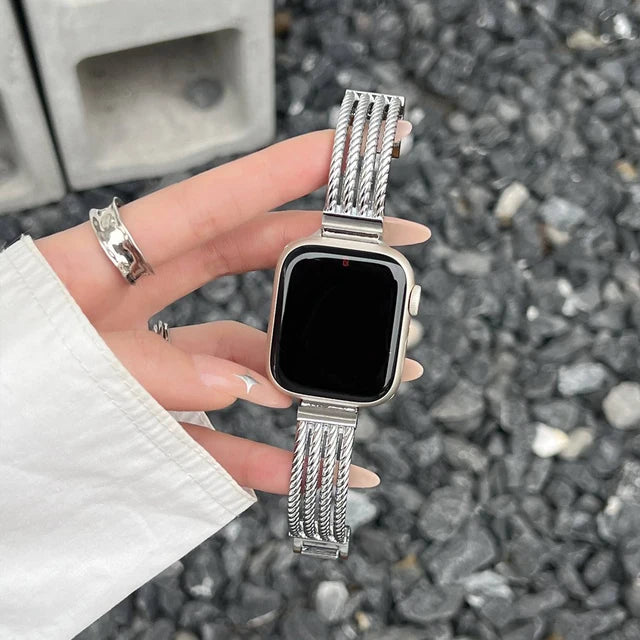 Metal Strap For Apple Watch UItra 8 7 49mm 45mm 44mm INS Stainless Steel Bracelet For iWatch Series 6 5 4 SE 42mm 40mm 38mm Band