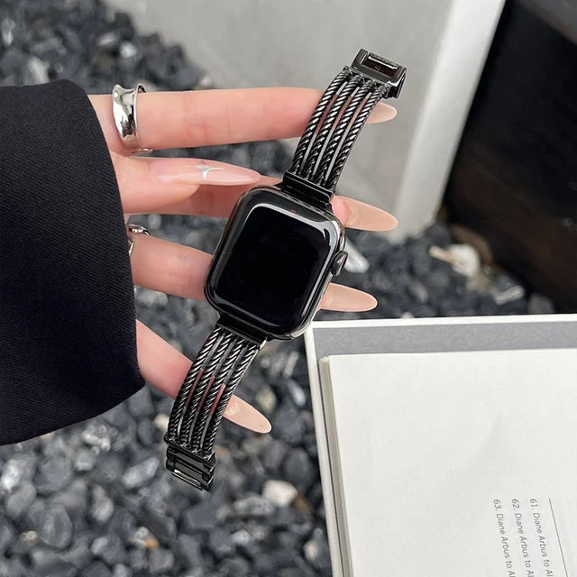 Metal Strap For Apple Watch UItra 8 7 49mm 45mm 44mm INS Stainless Steel Bracelet For iWatch Series 6 5 4 SE 42mm 40mm 38mm Band