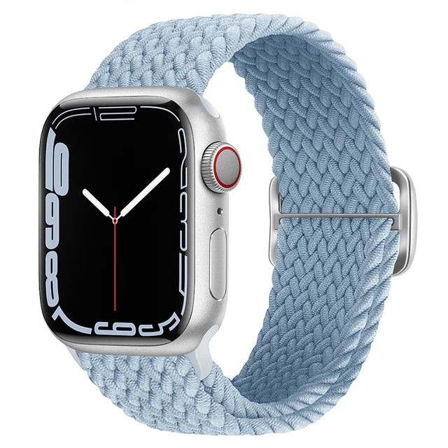 Braided Loop For Apple watch Strap 44mm 40mm 45mm 41mm 42mm 38mm 49mm Elastic Solo bracelet iWatch series 7 se 3 6 Ultra 8 Band