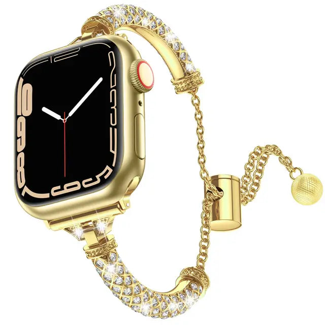 Slim Women Strap for Apple Watch 10 9 8 Band 46mm 42mm 41mm 45mm 40mm 38/44mm Diamond Belt iWatch Series 7 6 5 Se Ultra Bracelet