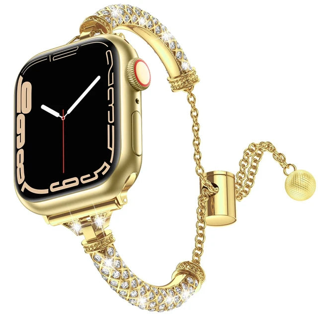 Bling Drilling Strap For Apple Watch Ultra Band 49mm 40mm 45mm 44 41 42/38mm Luxury Metal Belt For IWatch 8 7 SE 6 5 4 Bracelet