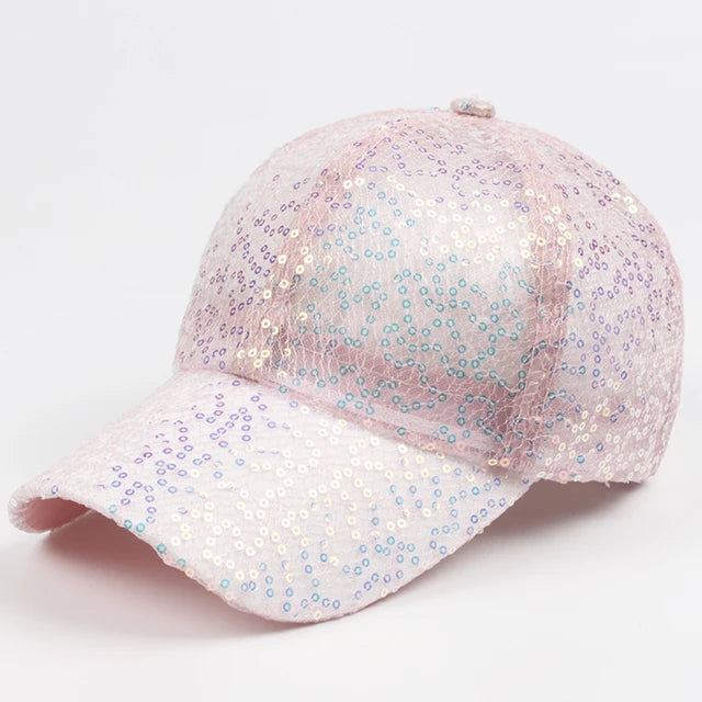 2024 Women's Baseball Cap Glitter Mesh Sequin Hip Hop Caps Girls Summer Female Hats For Women Snapback Trucker Hat Adjustable