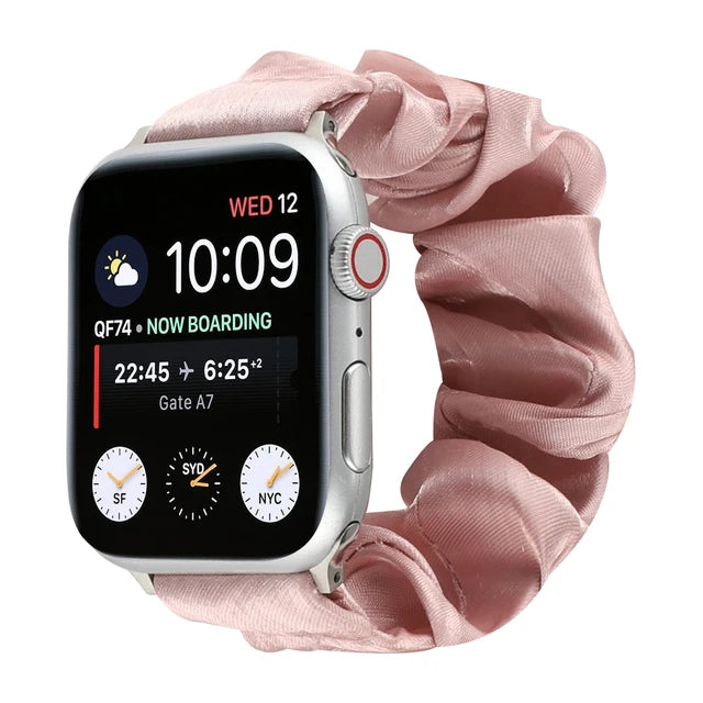 Scrunchie Strap For Apple Watch Band 49mm 45mm 44mm 41mm 40mm 42mm 38mm Elastic Fashion Fabric Loop iwatch Serie 8 7 6 5 4 3 SE