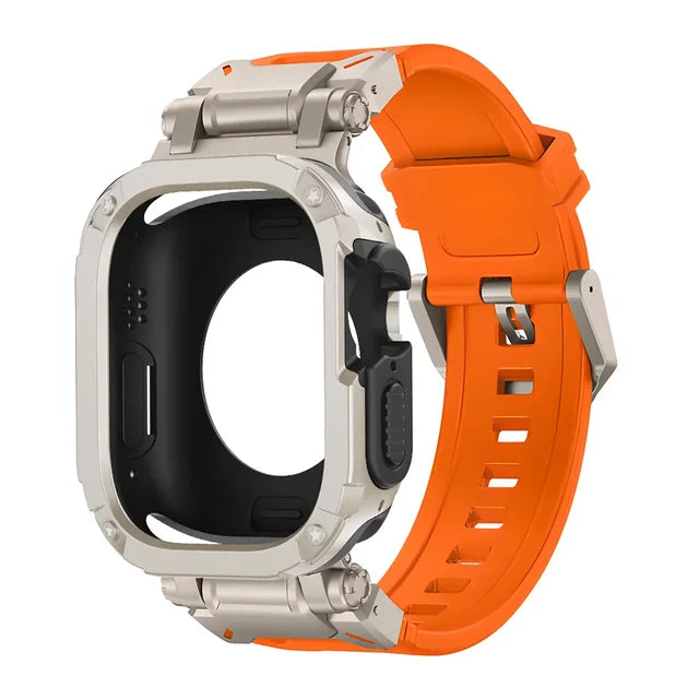 Strap+Case for Apple Watch Band Ultra 2 49mm 44mm 45mm TPU Protector Case Cover Silicone Bracelet for IWatch Series 9 8 7 6 5 4