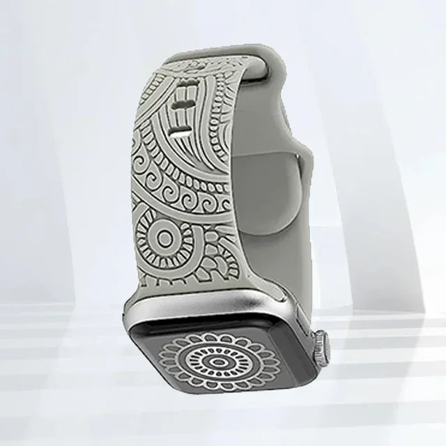 Engraved Strap For Apple Watch Ultra Band ultra 49mm 8 7 44mm 45mm 41mm 40mm 42mm Leopard silicone bracelet iwatch se 3 6 5 38mm