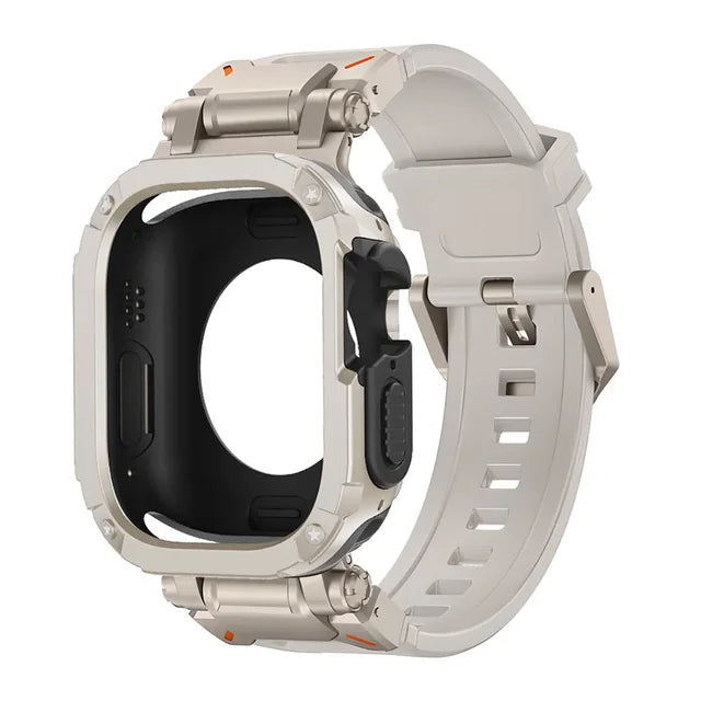 Strap+Case for Apple Watch Band Ultra 2 49mm 44mm 45mm TPU Protector Case Cover Silicone Bracelet for IWatch Series 9 8 7 6 5 4