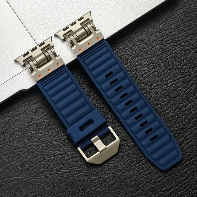 Silicone Band for Apple Watch Strap Ultra 2 49mm 46mm 45mm 44mm 42mm Sports Correas for apple IWatch Series 9 8 7 6 5 4 Bracelet