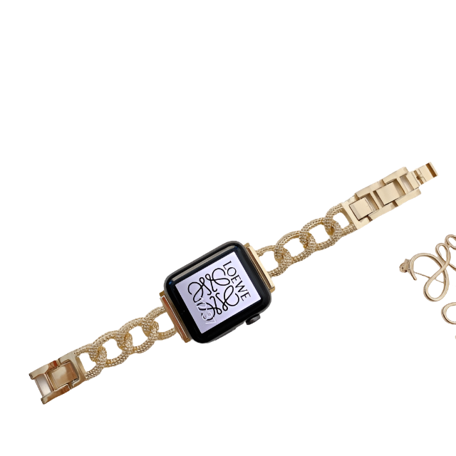 Luxury Apple Watch Chain Strap, Women Premium Steel Band Ultra 8 7 6 5