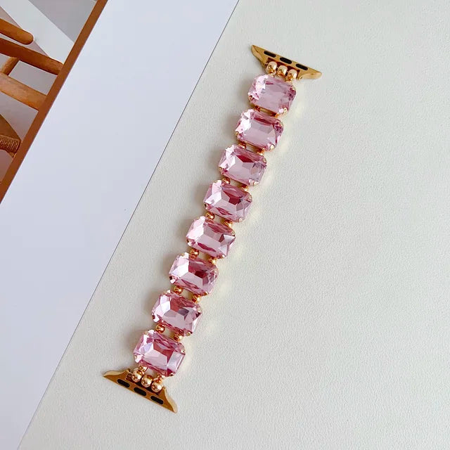 Zircon Strap for Apple Watch Band Jewelry Metal Bracelet Chain for Iwatch98765SE Ultra Women Elastic Gem Series40 41 42 44 45mm