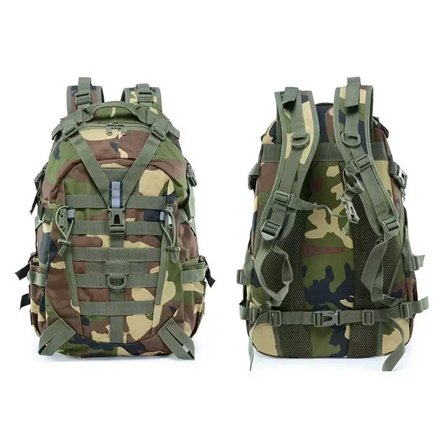 40L Outdoor Reflective Shoulder Bag Camping Backpack Men's Military Bag Travel Bags Army Tactical Molle Climbing Rucksack Hiking
