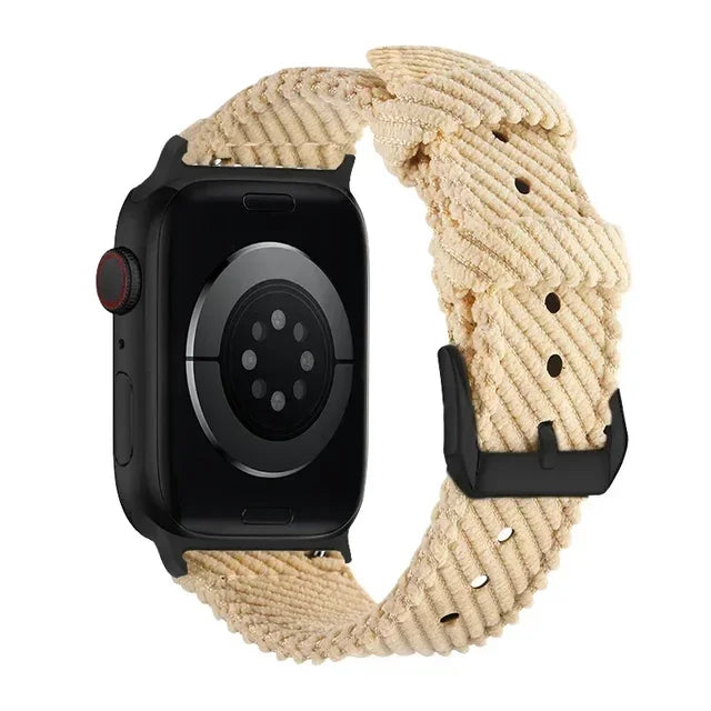 Nylon Strap For Apple Watch Band Ultra 2 49mm 44mm 45mm 41mm 40mm 42mm Corduroy Correa for Iwatch Series 9 8 7 6 SE 5 4 Bracelet