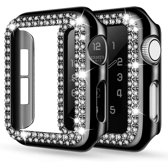 Apple Watch Case 9/8/7 41mm 45mm Bling Rhinestone Women Protective Case Bumper Frame Cover iWatch Series 40mm 44mm 6/5/4 SE