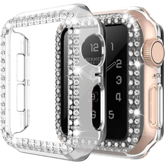 Apple Watch Case 9/8/7 41mm 45mm Bling Rhinestone Women Protective Case Bumper Frame Cover iWatch Series 40mm 44mm 6/5/4 SE