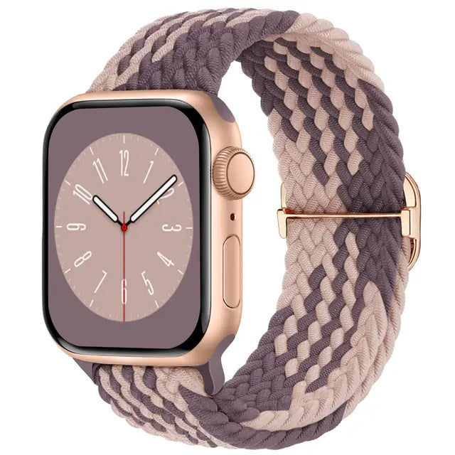 Braided Solo Loop Compatible with Apple Watch Band 38mm 40mm 41mm 42mm 44mm 45mm 49mm for Women Men, Nylon Elastic Straps Wristb