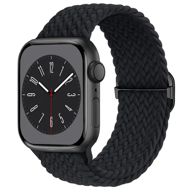 Braided Solo Loop Compatible with Apple Watch Band 38mm 40mm 41mm 42mm 44mm 45mm 49mm for Women Men, Nylon Elastic Straps Wristb