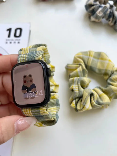 Scrunchie Strap For Apple Watch Band 49mm 45mm 44mm 41mm 40mm 42mm 38mm Elastic Fashion Fabric Loop iwatch Serie 8 7 6 5 4 3 SE