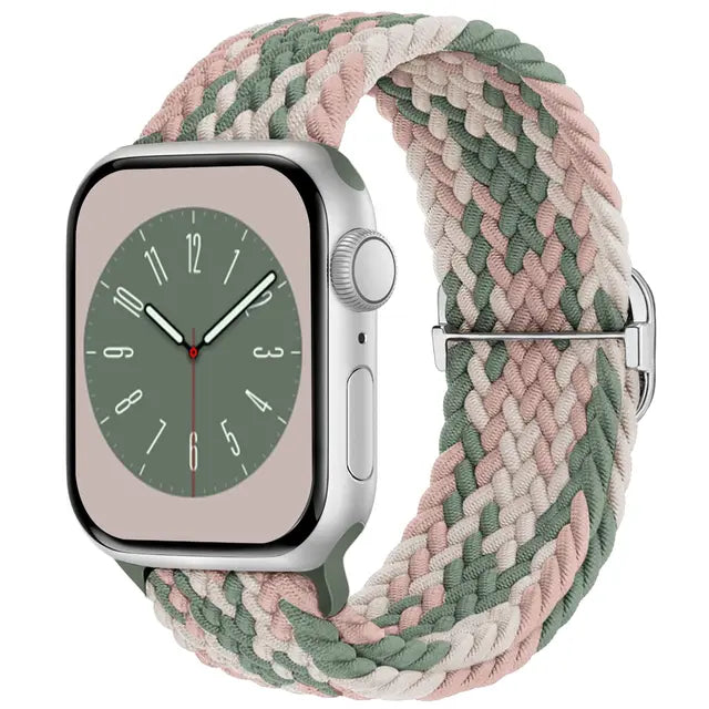 Braided Solo Loop Compatible with Apple Watch Band 38mm 40mm 41mm 42mm 44mm 45mm 49mm for Women Men, Nylon Elastic Straps Wristb