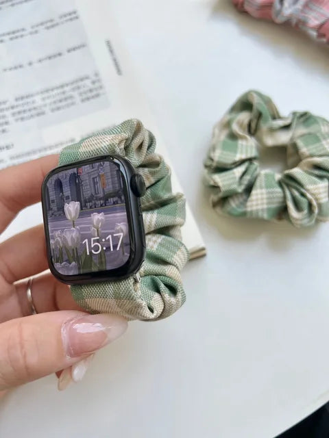 Scrunchie Strap For Apple Watch Band 49mm 45mm 44mm 41mm 40mm 42mm 38mm Elastic Fashion Fabric Loop iwatch Serie 8 7 6 5 4 3 SE