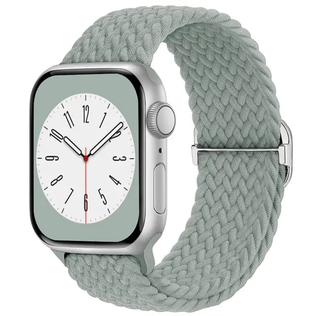 Braided Solo Loop Compatible with Apple Watch Band 38mm 40mm 41mm 42mm 44mm 45mm 49mm for Women Men, Nylon Elastic Straps Wristb