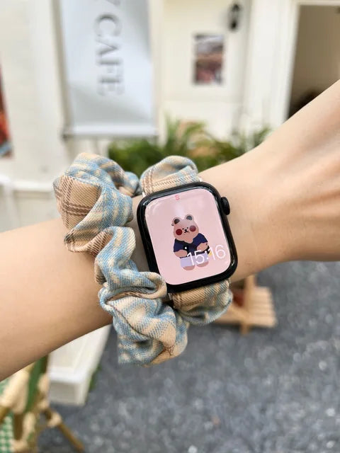 Scrunchie Strap For Apple Watch Band 49mm 45mm 44mm 41mm 40mm 42mm 38mm Elastic Fashion Fabric Loop iwatch Serie 8 7 6 5 4 3 SE