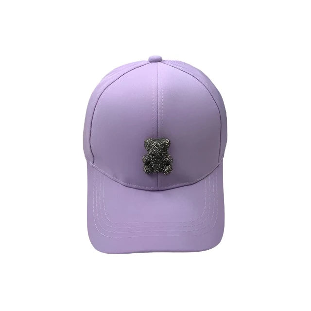 Fashion designer Summer Baseball Cap for Women Korean Wild Bear Rhinestone Caps SunHats Street Kpop Outdoor Visors Hip hop Hat