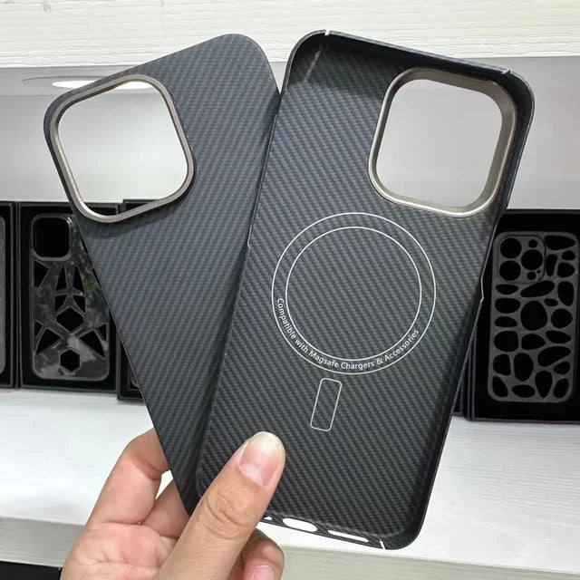 Real Aramid Fiber Carbon Mag Safe For IPhone 16 15 14 13 Pro Max 16Promax 15Pro Ultra Thin 14Promax 15ProMax Hard CASE Cover