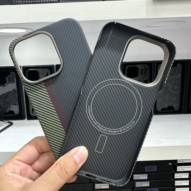 Real Aramid Fiber Carbon Mag Safe For IPhone 16 15 14 13 Pro Max 16Promax 15Pro Ultra Thin 14Promax 15ProMax Hard CASE Cover