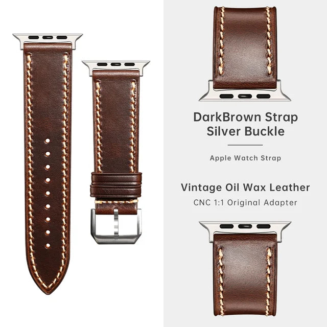 Apple Watch Ultra 2 49mm Top Quality Leather Strap For iWatch Series 9 8 7 6 5 SE 45mm 44mm 41mm 40mm Apple Watch Bands