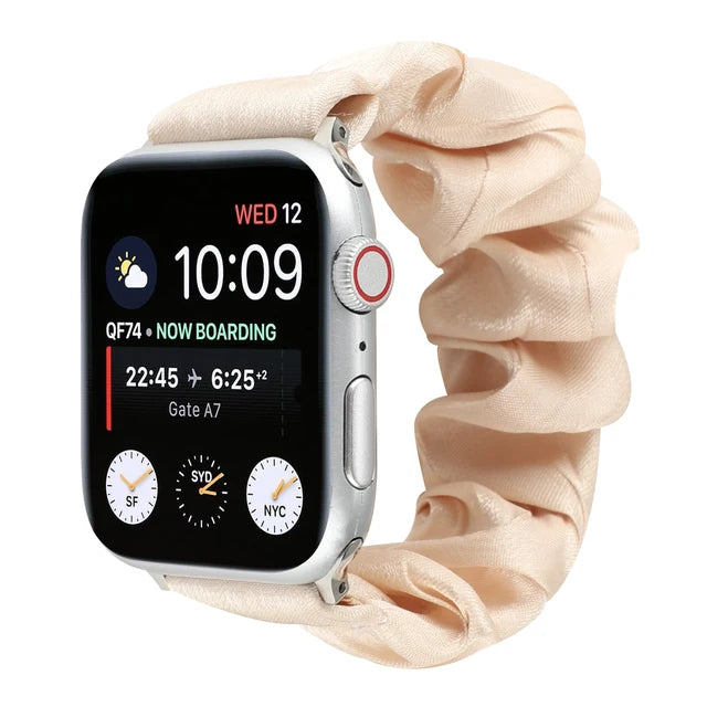 Scrunchie Strap For Apple Watch Band 49mm 45mm 44mm 41mm 40mm 42mm 38mm Elastic Fashion Fabric Loop iwatch Serie 8 7 6 5 4 3 SE