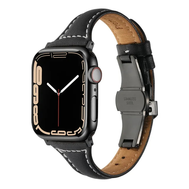 Leather watchband For Apple watch band ultra 49mm 45mm 41mm 44mm 40mm 42mm 38mm bracelet Strap correa iWatch series 8 7 SE 6 5 4