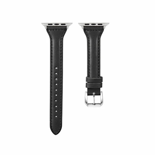 Slim Leather Strap For Apple Watch Band 44mm 40mm 41mm 42mm 38mm 49mm 44 mm Bracelet apple watch 8 45mm bands Ultra 9 7 se 3 4 6