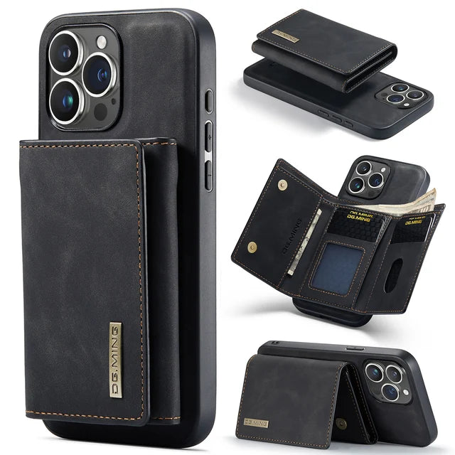 Case For iPhone 16 15 14 13 12 11 Pro Max Plus XS Max XR 8 7 Plus SE 2022 2020 Wallet Magnetic Leather Card Holder Pocket Cover