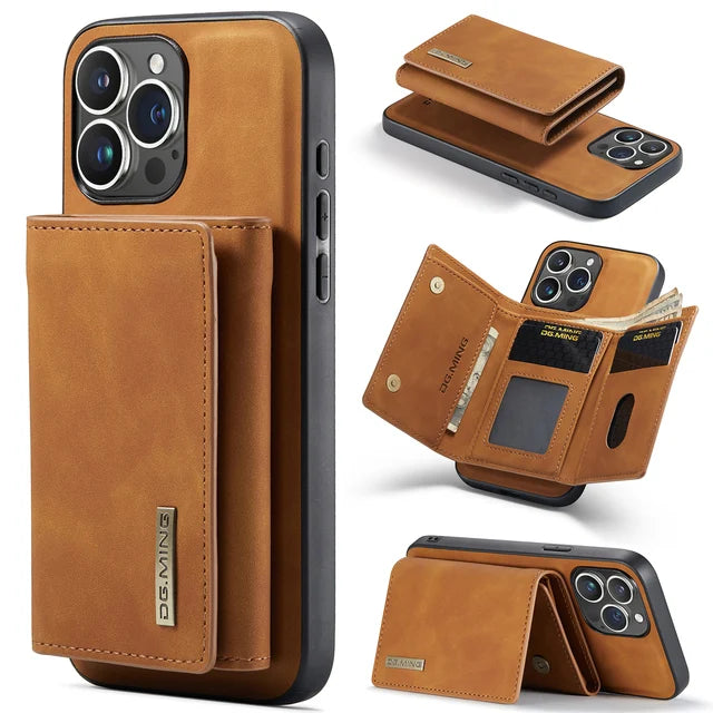 Case For iPhone 16 15 14 13 12 11 Pro Max Plus XS Max XR 8 7 Plus SE 2022 2020 Wallet Magnetic Leather Card Holder Pocket Cover