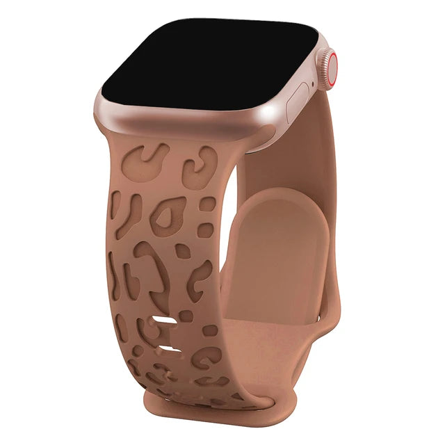 Leopard Strap For Apple Watch Bands 45mm 44mm 49mm 41mm 40mm Engraved Correa Bracelet Iwatch Series 9 8 7 SE 6 5 4 3 2 1 Ultra 2