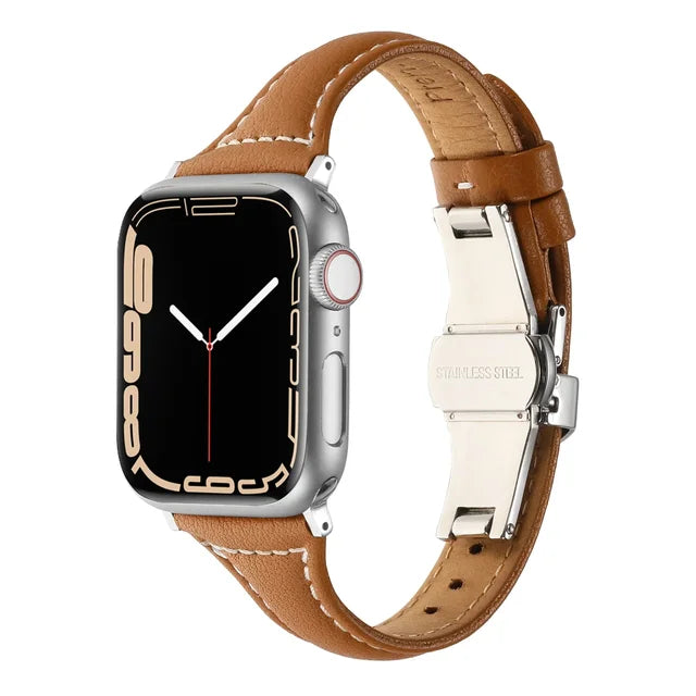 Leather watchband For Apple watch band ultra 49mm 45mm 41mm 44mm 40mm 42mm 38mm bracelet Strap correa iWatch series 8 7 SE 6 5 4