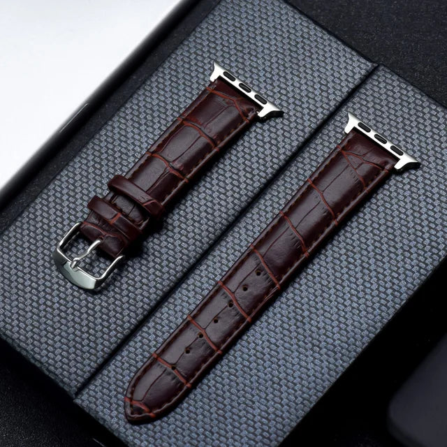 High Quality Leather Watchband For Apple Watches iWatch Series 8/7/SE/6/5/4/3/2 42mm 38mm 44mm 40mm Strap 45mm 41mm Brown/Black