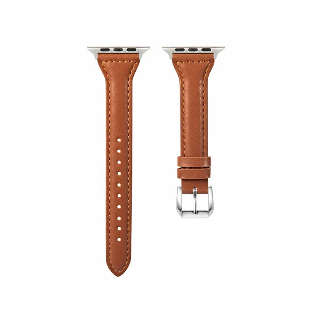 Slim Leather Strap For Apple Watch Band 44mm 40mm 41mm 42mm 38mm 49mm 44 mm Bracelet apple watch 8 45mm bands Ultra 9 7 se 3 4 6