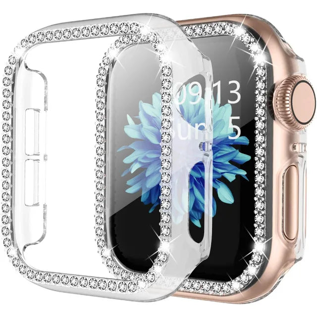 Apple Watch Case 9/8/7 41mm 45mm Bling Rhinestone Women Protective Case Bumper Frame Cover iWatch Series 40mm 44mm 6/5/4 SE