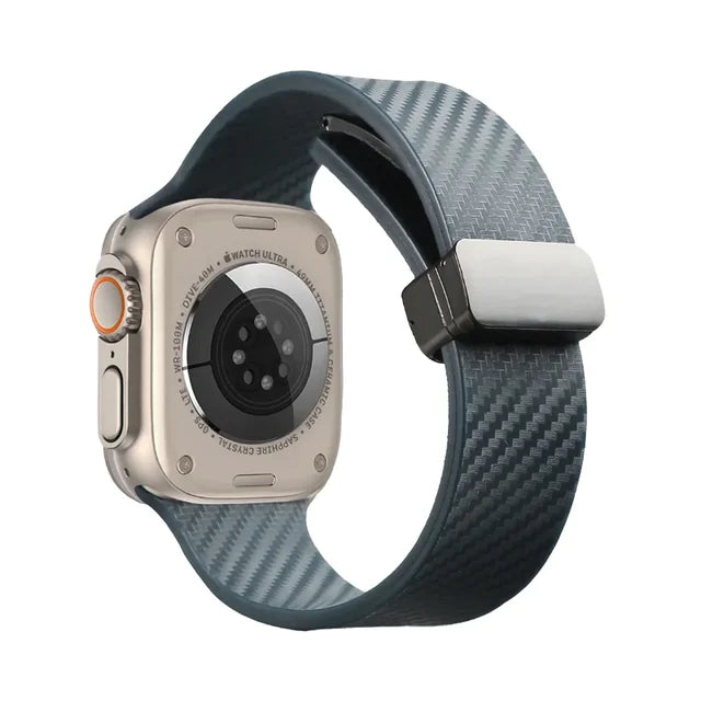 Carbon Fiber Strap for Apple Watch Band 49mm 46 45/41mm 40/44mm Magnetic Silicone Bracelet Iwatch Ultra2 Series 10 9 8 7 6 SE 5